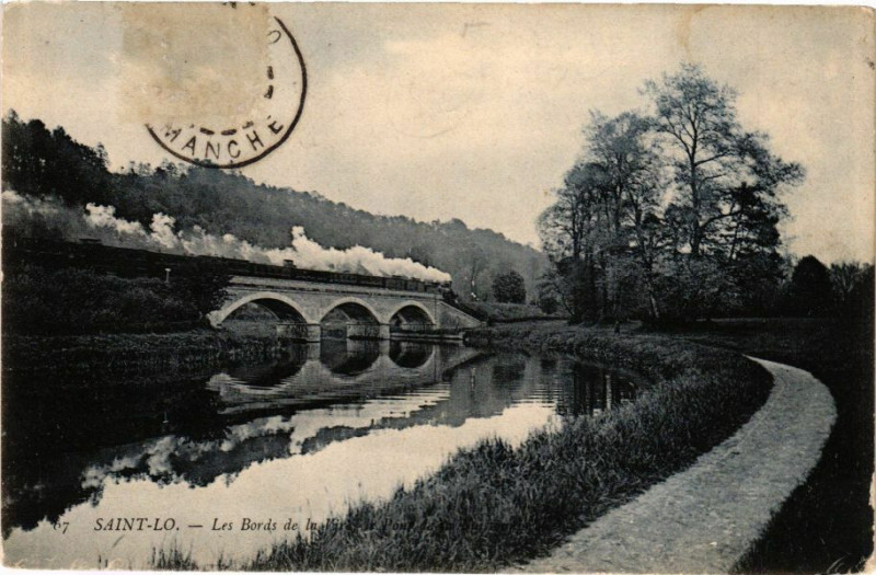Carte postale ancienne Saint-Lo - Les Bords de la Virepair-Pont à Saint-Lô