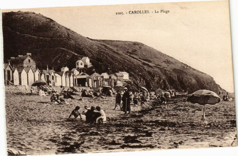 Carte postale ancienne Carolles - La Plage à Carolles
