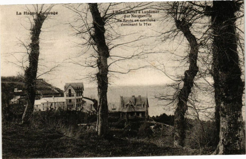Carte postale ancienne La Hague Sauvage - L'Hotel Milet a Landemer par Nacqueville à La Hague