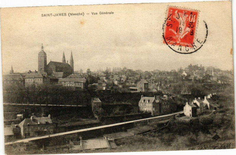 Carte postale ancienne Saint-James - Vue générale à Saint-James