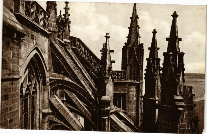 Carte postale ancienne Le Mont-Saint-Michel - Escalier de Dentelle en Granit au Mont-Saint-Michel