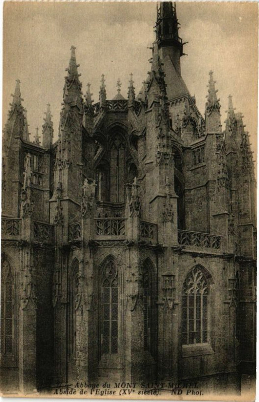 Carte postale ancienne Abbaye du Mont-Saint-Michel - Abside de l'Eglise (Xv siecle)