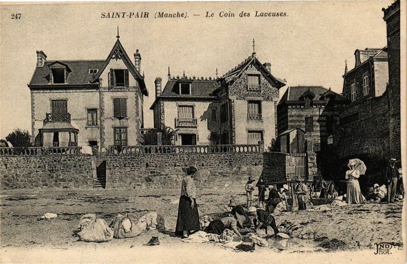 Carte postale ancienne Saint-Pair - Le Coin des Laveuses