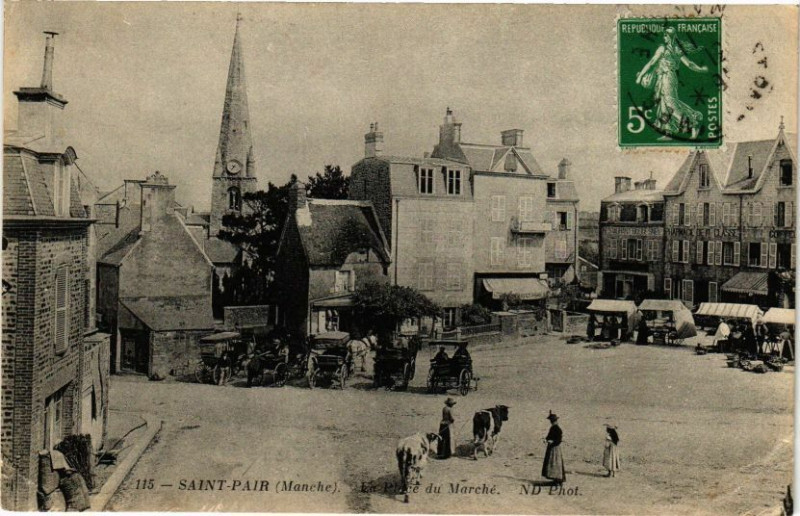 Carte postale ancienne Saint-Pair - La Route du Marche