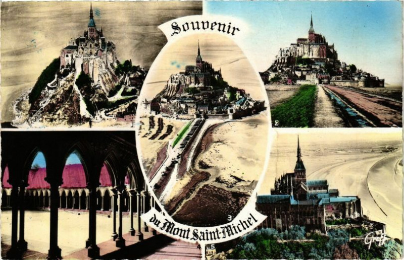 Carte postale ancienne Souvenir du Mont-Saint-Michel