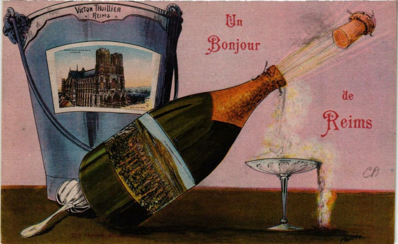 Carte postale ancienne Un Bonjour de Reims à Reims