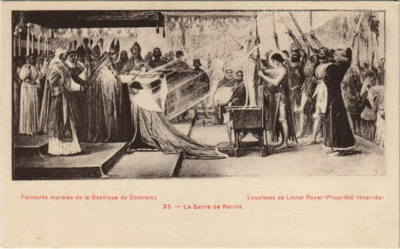 Carte postale ancienne Le Sacre de Reims à Reims