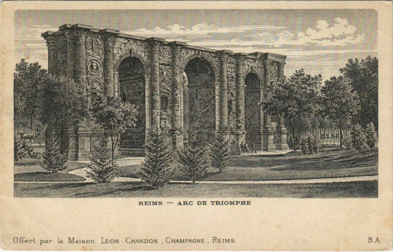 Carte postale ancienne Reims Arc de Triomphe à Reims