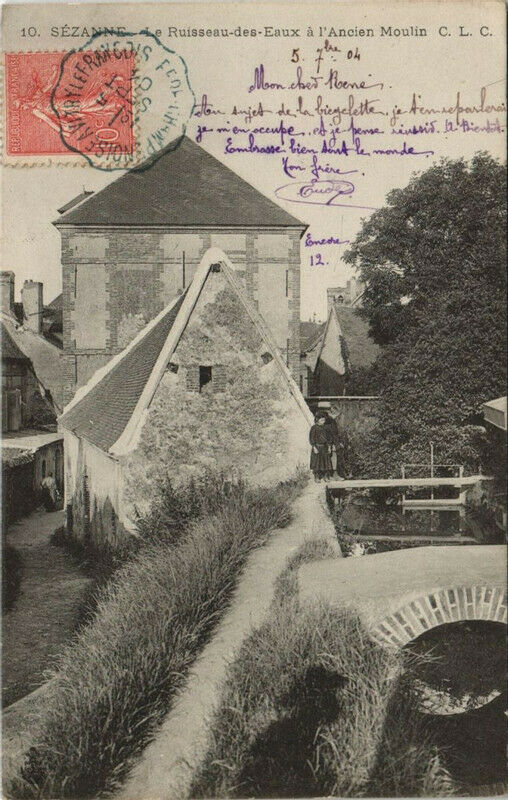 Carte postale ancienne Sezanne - Le Ruisseau des Eaux à Sézanne