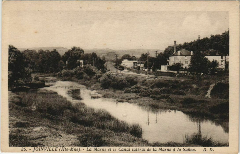 Carte postale ancienne Joinville - La Marne et le Canal