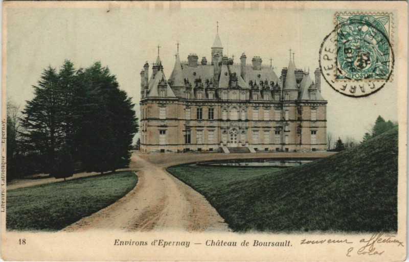 Carte postale ancienne Env. d'Epernay Chateau de Boursault à Boursault