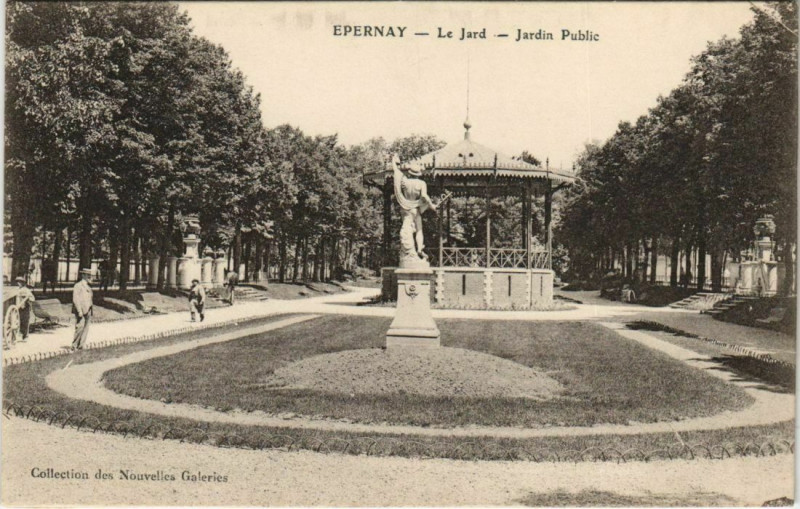 Carte postale ancienne Epernay-le-Jard Jardin Public à Épernay