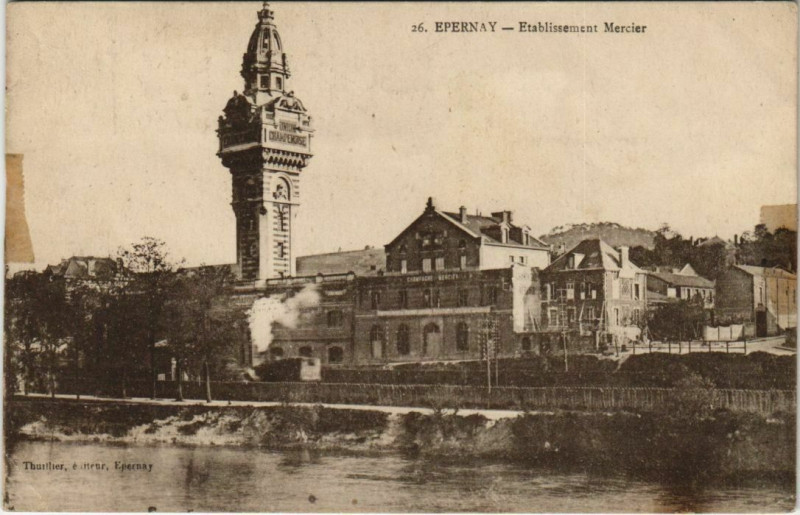 Carte postale ancienne Epernay Etablissement Mercier à Épernay