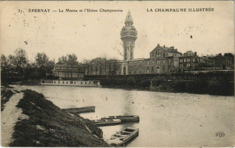 Carte postale ancienne Epernay La Marne et L'Union Champenoise à Épernay