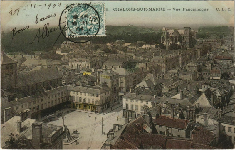 Carte postale ancienne Chalons-sur-Marne - Vue Panoramique