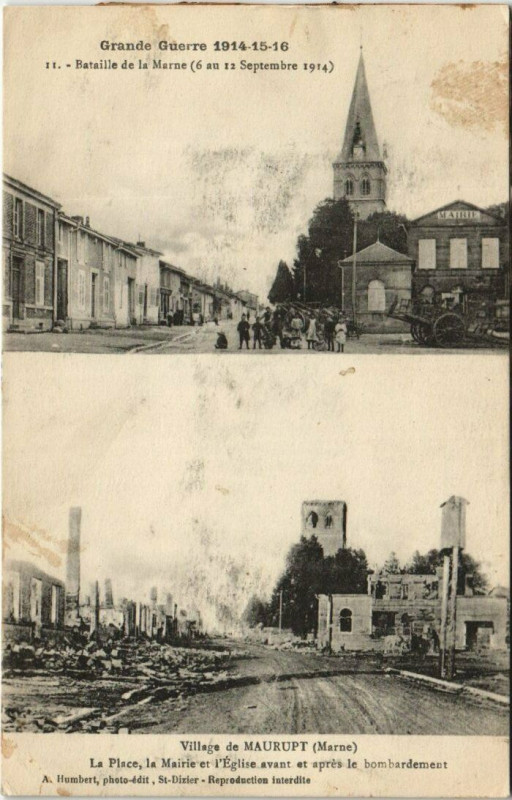 Carte postale ancienne Grande Guerre - Bataille de la Marne