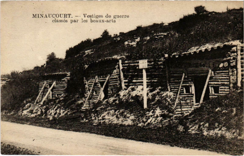 Carte postale ancienne Militaire - Minaucourt - Vestiges de Guerre classes par les