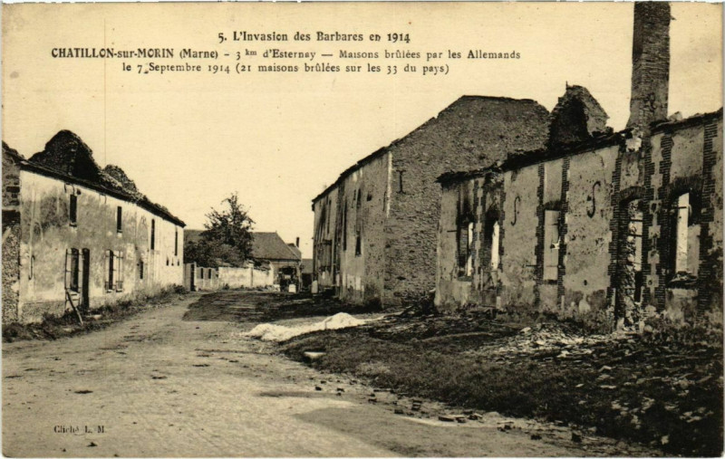 Carte postale ancienne Chatillon-sur-Morin - D'Eternay à Châtillon-sur-Morin
