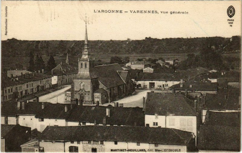 Carte postale ancienne Varennes - Vue générale