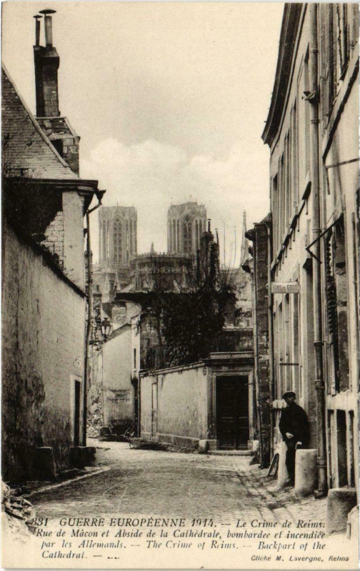 Carte postale ancienne Guerre Européenne 1914 - Le Crime de Reims à Reims