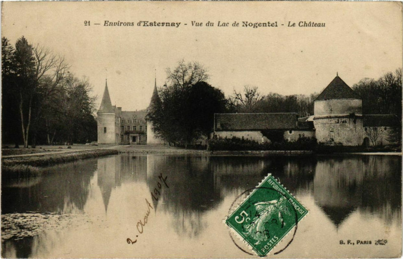 Carte postale ancienne Env. d'Esternay - Vue du Lac de NOGENTel à Esternay
