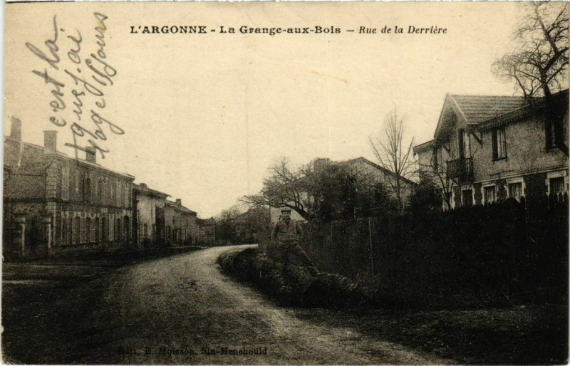 Carte postale ancienne La Grange-aux-Bois - Rue de la Derriere