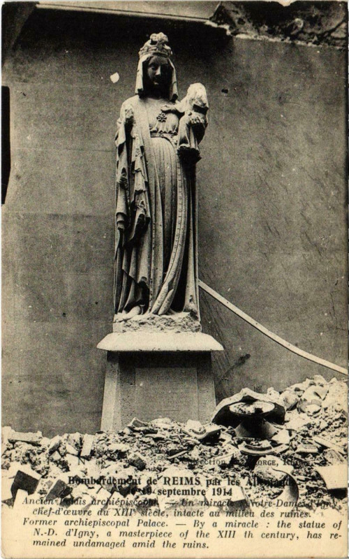 Carte postale ancienne Bomberdement de Reims - 19 septembre 1914 à Reims