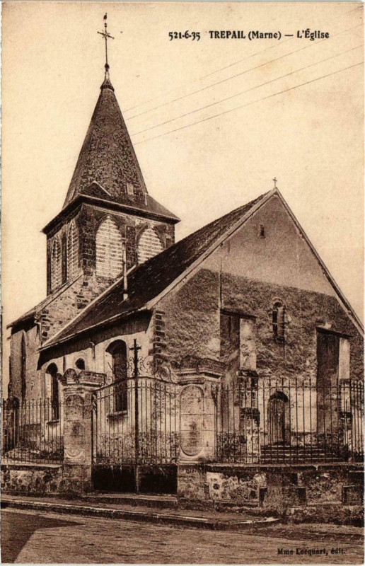 Carte postale ancienne Trepail - L'Eglise à Trépail