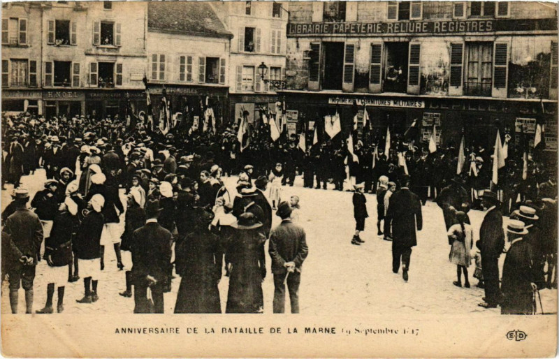 Carte postale ancienne Anniversaire de la Bataille de la Marne