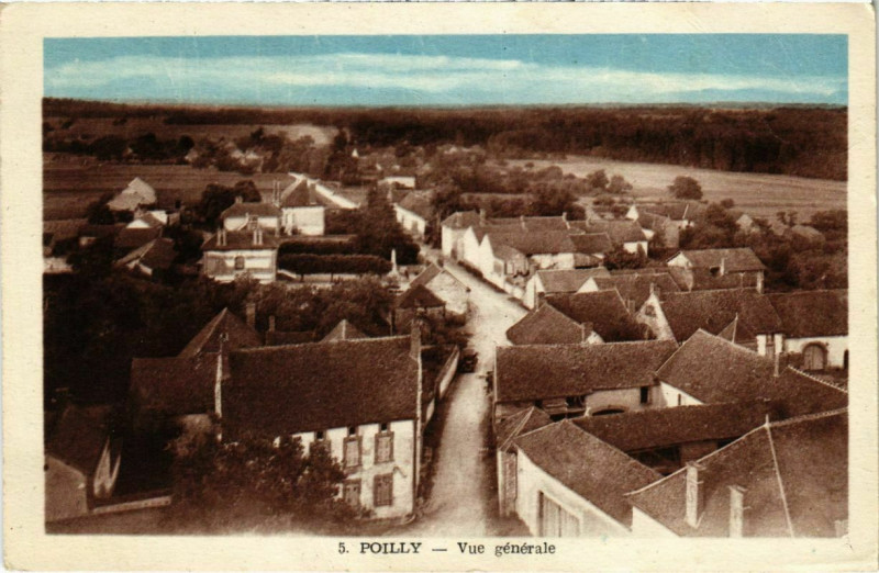 Carte postale ancienne Poilly - Vue générale à Poilly