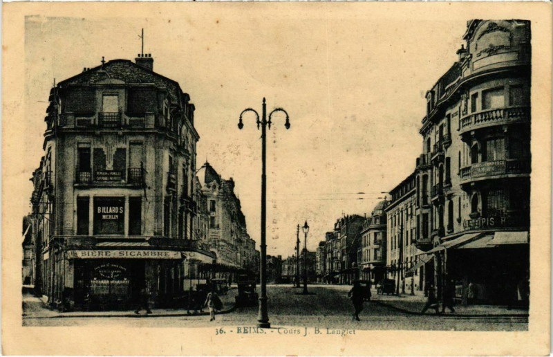 Carte postale ancienne Reims - Cours J. B. à Reims