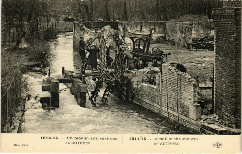 Carte postale ancienne Un moulin aux Env. de Suippes à Suippes