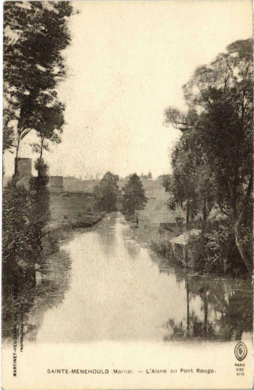 Carte postale ancienne Sainte-Menehould - L'Aisne-au-Pont Rouge à Sainte-Menehould