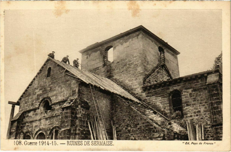Carte postale ancienne Ruines de Sermaize