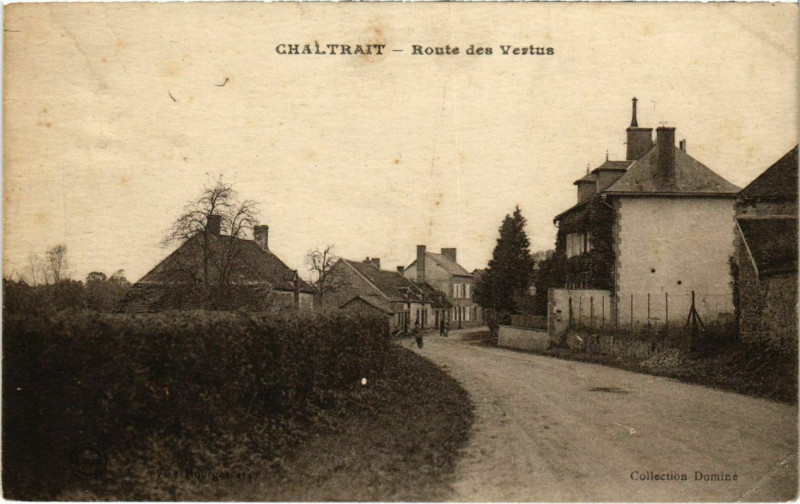 Carte postale ancienne Chaltrait - Route des Vertus à Chaltrait