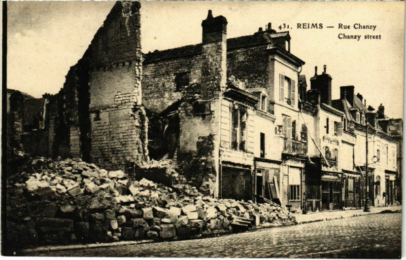 Carte postale ancienne Reims - Rue Chanzy à Reims
