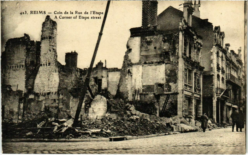 Carte postale ancienne Reims - Con de la Rue de l'Etape à Reims