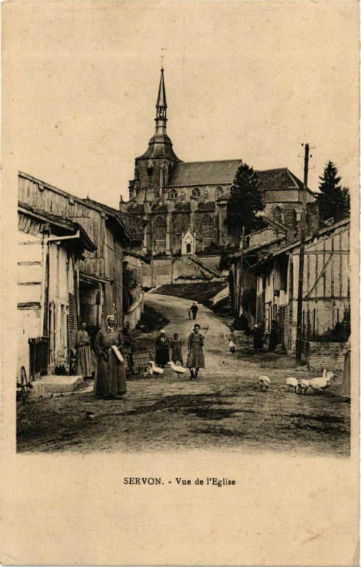 Carte postale ancienne Servon Vue de l'Eglise