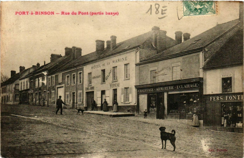 Carte postale ancienne Port-a-Binson Rue du Pont