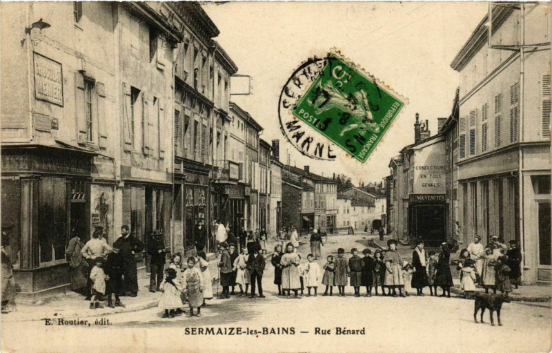 Carte postale ancienne Sermaize-les-Bains Rue Bénard à Sermaize-les-Bains