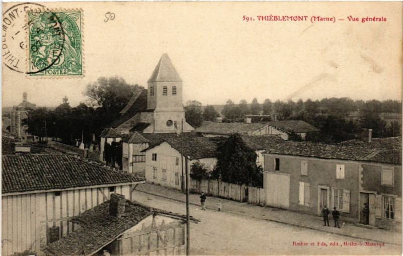 Carte postale ancienne Thieblemont Marne-Vue générale