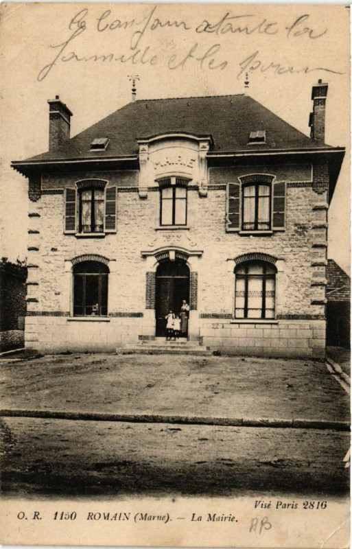 Carte postale ancienne Romain-La Mairie à Romain