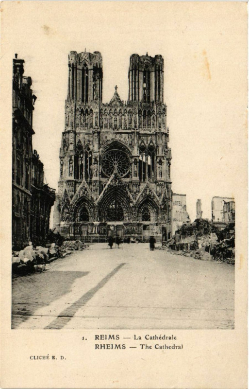 Carte postale ancienne Reims-La Cathédrale à Reims