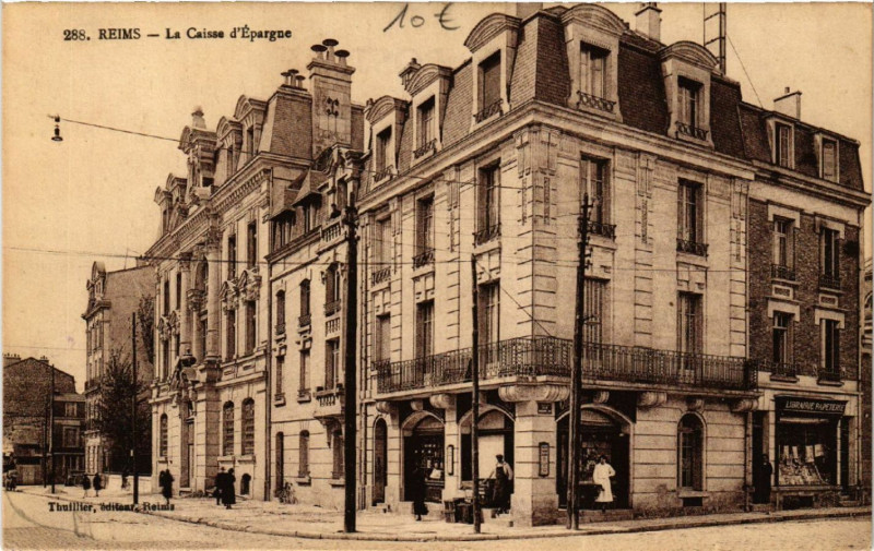 Carte postale ancienne Reims-La Caisse d'Epargne à Reims