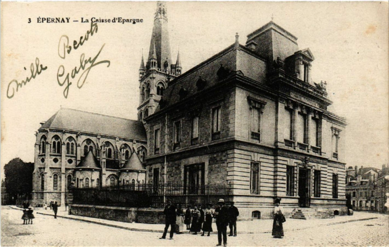 Carte postale ancienne Epernay-La Caisse d'Epargne à Épernay
