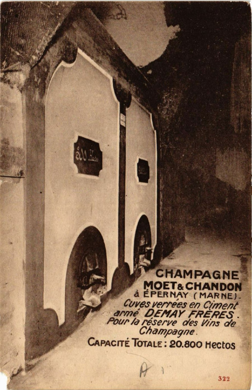 Carte postale ancienne Champagne Moet&Chandon a Epernay à Épernay