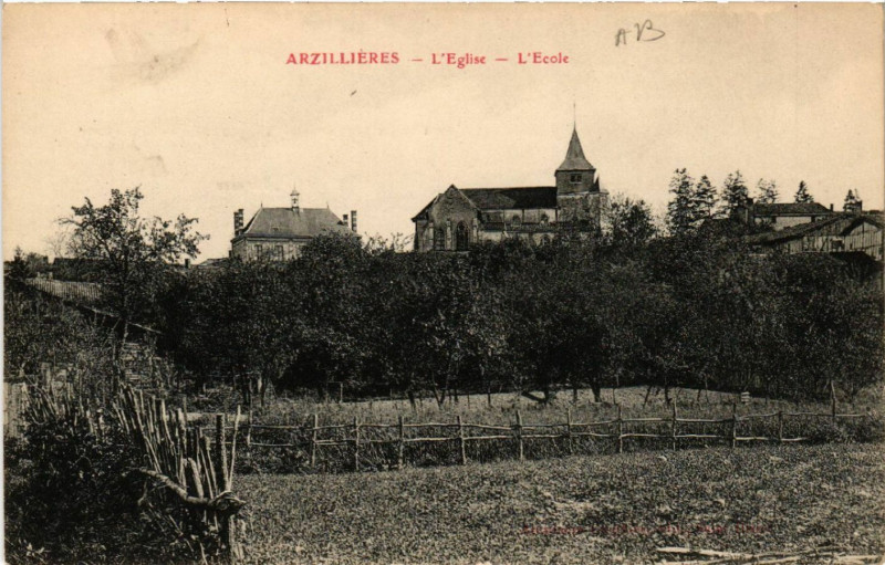 Carte postale ancienne Arzillieres-L'Eglise L'Ecole