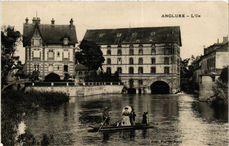 Carte postale ancienne Anglure-L'Ile à Anglure