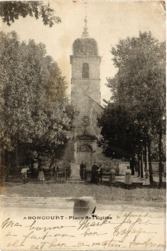 Carte postale ancienne Aboncourt-Place de l'Eglise