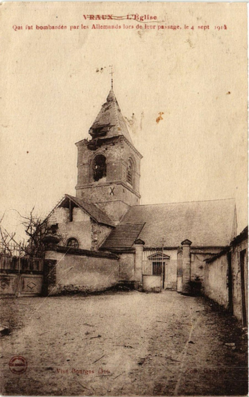 Carte postale ancienne Vraux L'Eglise à Vraux